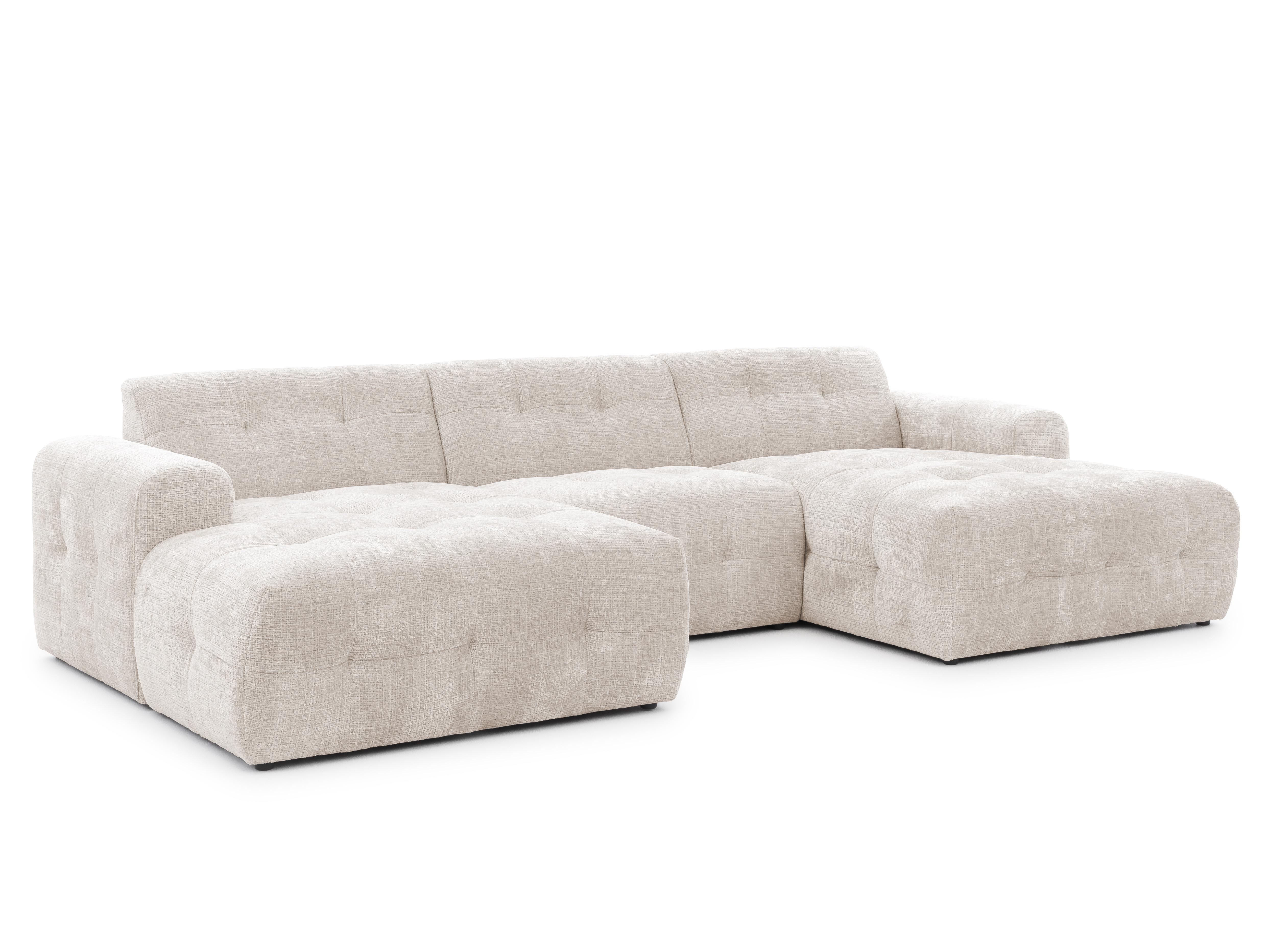 wohnli-moebel-suche-800001471664 Wohnli Möbelsuche - WOHNLANDSCHAFT Kozy im Bumpy-Design mit fester Rückenlehne aus weichem Beige Chenille-Stoff