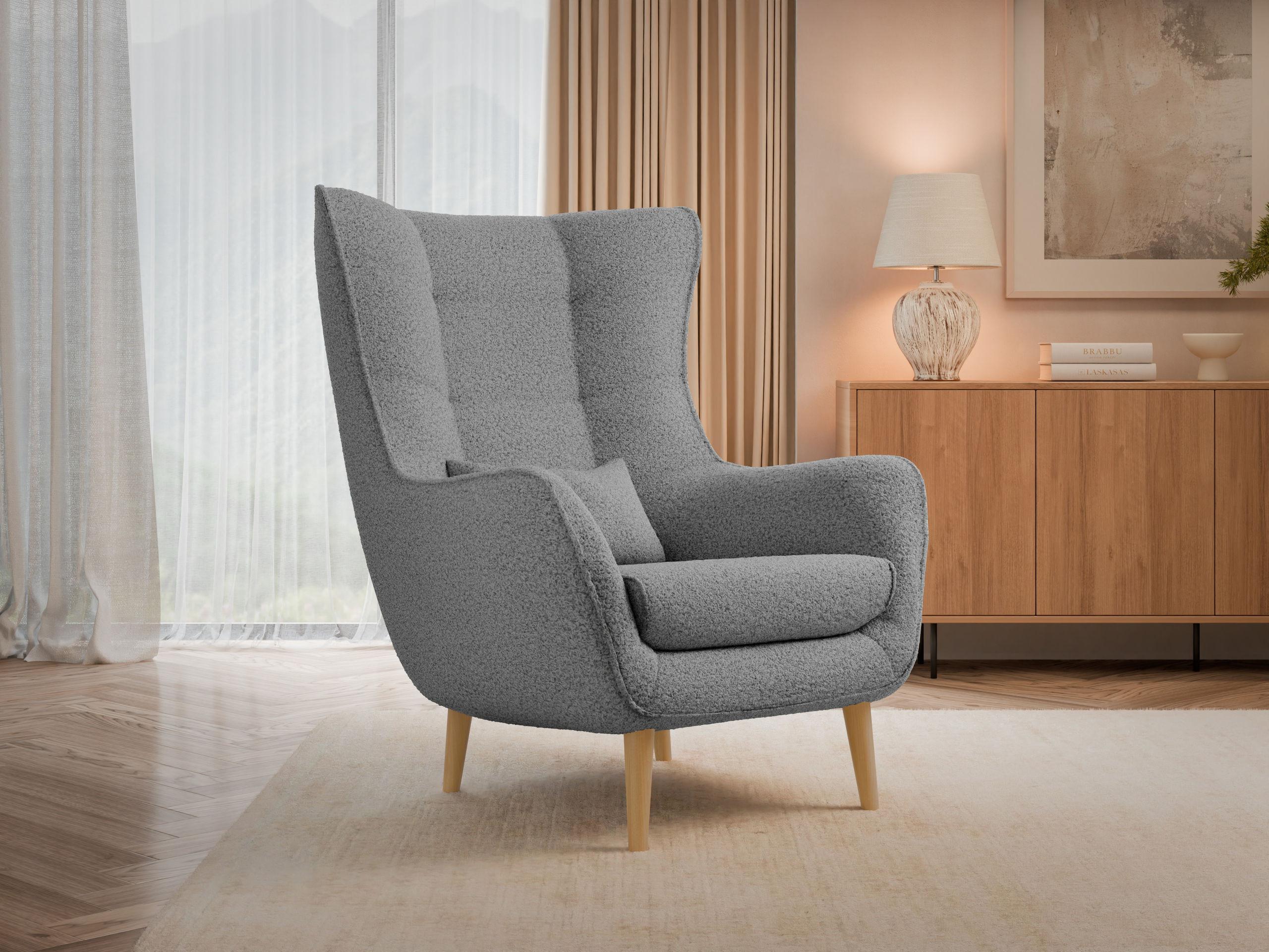 SESSEL Estjano Boucle Textil MIRJAN24 Möbel > Sessel > Polstersessel Grau