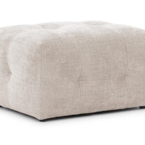 Wohnli Möbelsuche - POLSTERHOCKER Kozy im Bumpy-Design aus weichem Beige Chenille-Stoff