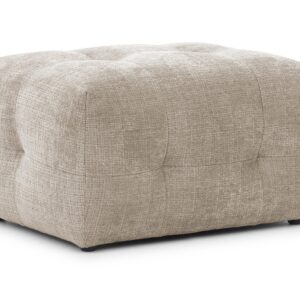 Wohnli Möbelsuche - POLSTERHOCKER Kozy im Bumpy-Design aus weichem Dunkelbeige Chenille-Stoff
