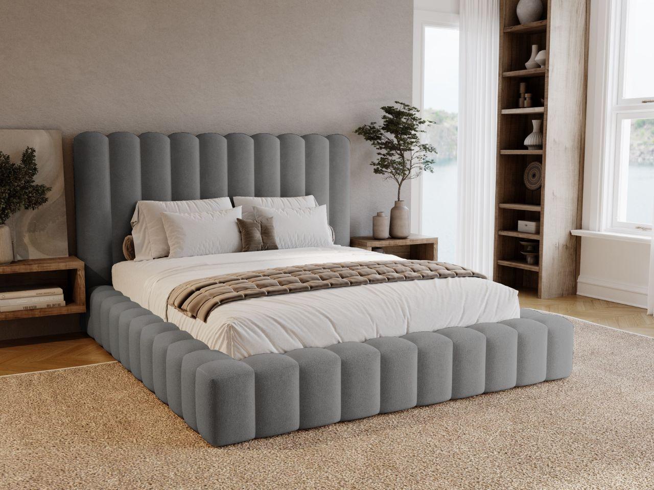 POLSTERBETT Rotto 180x200 Grau Textil Graingold Möbel > Betten > Polsterbetten Grau
