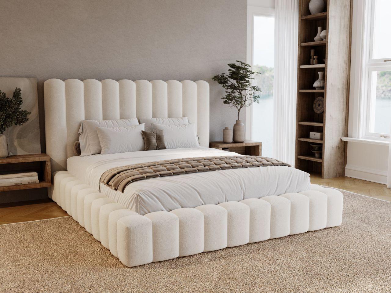 POLSTERBETT Rotto 180x200 Creme Textil Graingold Möbel > Betten > Polsterbetten Weiß