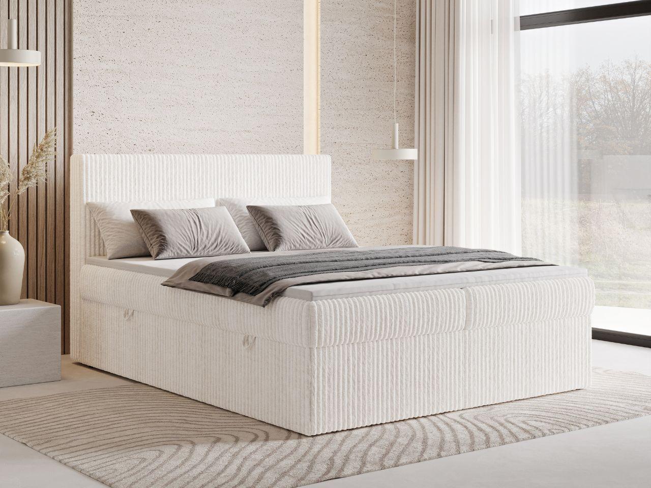 BOXBETT Brisa 180x200 Creme Textil Graingold Möbel > Betten > Boxspringbetten Weiß