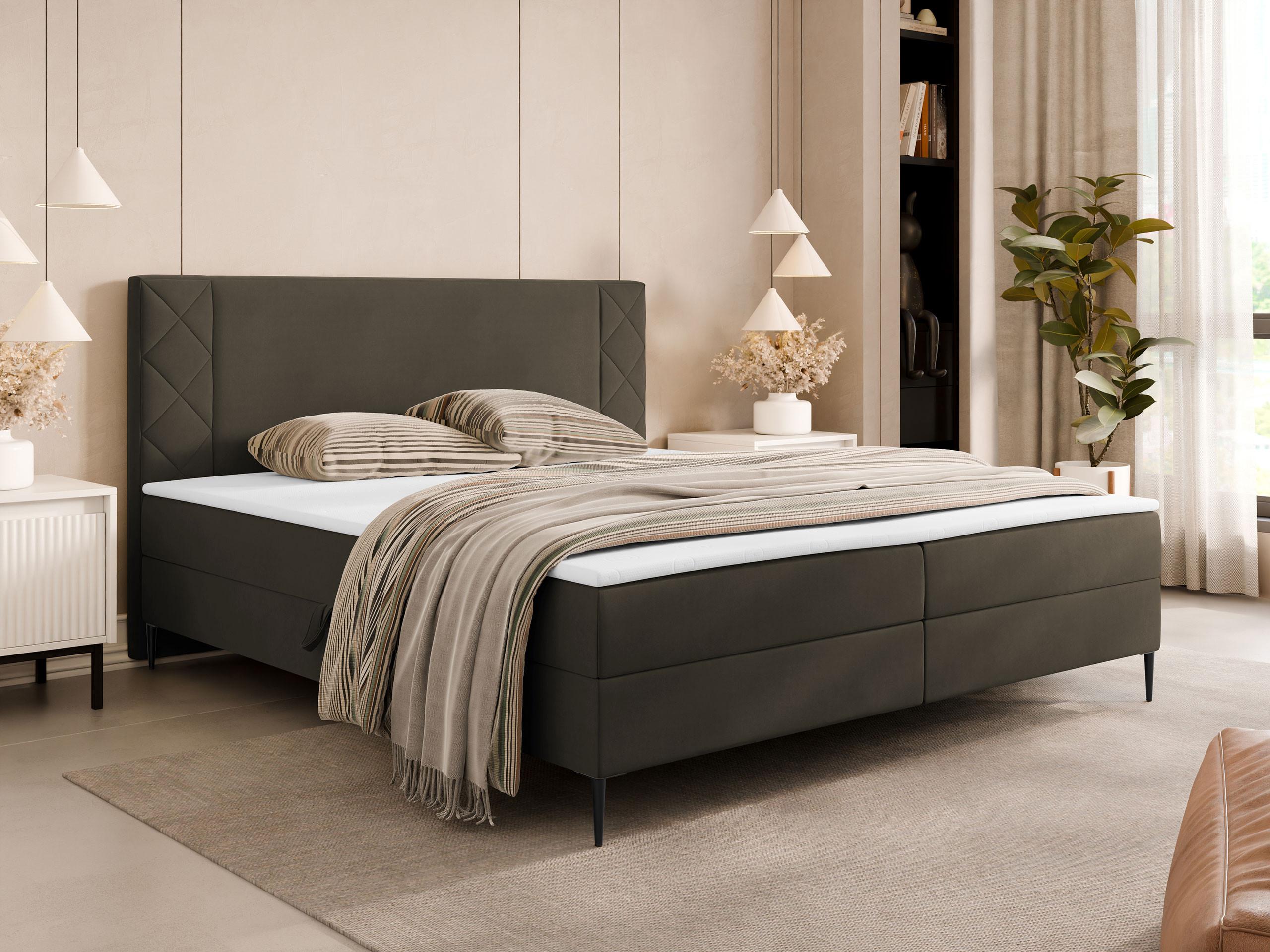 BOXBETT Portes - H3 Textil MIRJAN24 Möbel > Betten > Boxspringbetten Braun