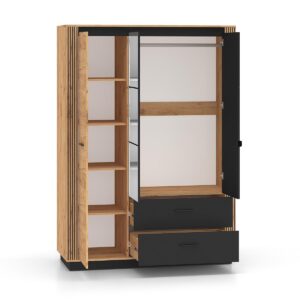 wohnli-moebel-suche-800001473719-1 SCHRANK 3 Türen Solal Holz Holzwerkstoff Petits-meubles Möbel > Schränke > Kleiderschränke Braun