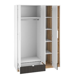 wohnli-moebel-suche-800001473722-1 SCHRANK 3 Türen Ronan Weiß Holzwerkstoff Petits-meubles Möbel > Schränke > Kleiderschränke Weiß