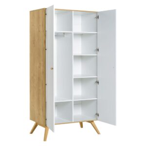 SCHRANK 2 Türen Weiß Holzwerkstoff Petits-meubles Möbel > Schränke > Kleiderschränke Weiß