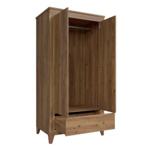 SCHRANK 2 Türen Raya Holz Holzwerkstoff Petits-meubles Möbel > Schränke > Kleiderschränke Braun