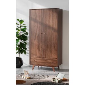 wohnli-moebel-suche-800001473756-1 SCHRANK 2 Türen Mid Holz Holzwerkstoff Petits-meubles Möbel > Schränke > Kleiderschränke Braun