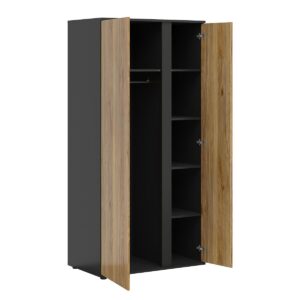 wohnli-moebel-suche-800001473757-1 SCHRANK 2 Türen Pia Holz Holzwerkstoff Petits-meubles Möbel > Schränke > Kleiderschränke Braun