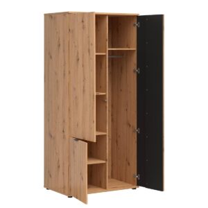 wohnli-moebel-suche-800001473764-1 SCHRANK 3 Türen Ezra Holz Holzwerkstoff Petits-meubles Möbel > Schränke > Kleiderschränke Braun