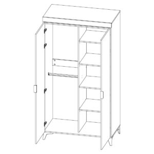 wohnli-moebel-suche-800001473768-1 SCHRANK 2 Türen Ruben Holz Holzwerkstoff Petits-meubles Möbel > Schränke > Kleiderschränke Braun