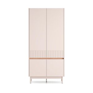 wohnli-moebel-suche-800001473770-1 SCHRANK 4 Türen Connie Kaschmir und Holz Holzwerkstoff Petits-meubles Möbel > Schränke > Kleiderschränke Beige