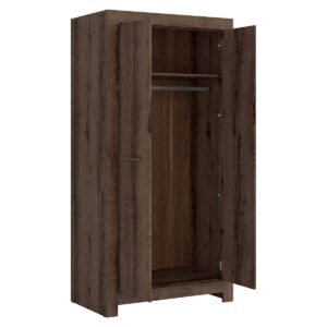 wohnli-moebel-suche-800001473776-1 SCHRANK 2 Türen Adam Dunkles Holz Holzwerkstoff Petits-meubles Möbel > Schränke > Kleiderschränke Braun