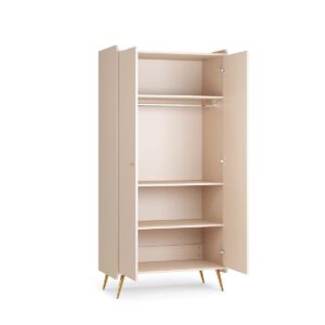 SCHRANK 2 Türen Lunea Kaschmir Holzwerkstoff Petits-meubles Möbel > Schränke > Kleiderschränke Beige