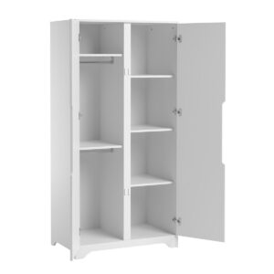 wohnli-moebel-suche-800001473816-1 SCHRANK 2 Türen Ova Weiß Holzwerkstoff Petits-meubles Möbel > Schränke > Kleiderschränke Weiß
