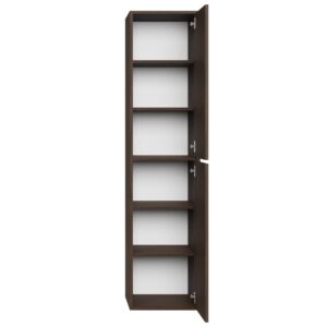 wohnli-moebel-suche-800001474016-1 BADEZIMMERSCHRANK Mali mit 2 Türen Walnuss Braun - 38 x 33 x 160 cm Holz Badplaats Möbel > Schränke > Badezimmerschränke Braun