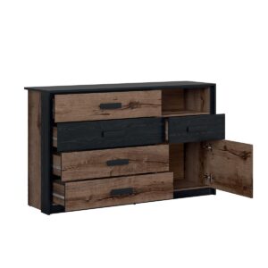 wohnli-moebel-suche-800001476087-1 KOMMODE Romane Holz und Schwarz Holzwerkstoff Petits-meubles Möbel > Kommoden & Schubladenschränke > Kommoden Schwarz