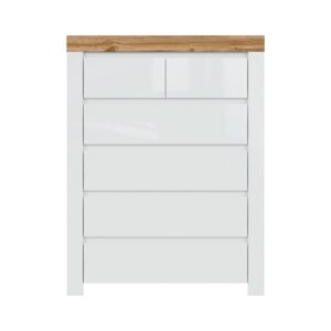 wohnli-moebel-suche-800001476152-1 KOMMODE Hella Weiß und Holz Holzwerkstoff Petits-meubles Möbel > Kommoden & Schubladenschränke > Kommoden Weiß