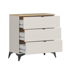 wohnli-moebel-suche-800001476158-1 KOMMODE Naya Kaschmir und Eichenholz-Optik Holzwerkstoff Petits-meubles Möbel > Kommoden & Schubladenschränke > Kommoden Beige