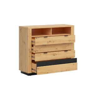 wohnli-moebel-suche-800001476168-1 KOMMODE Glenn Holz und Schwarz Holzwerkstoff Petits-meubles Möbel > Kommoden & Schubladenschränke > Kommoden Schwarz