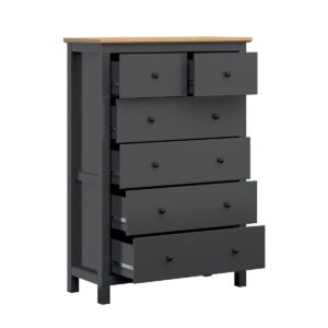 KOMMODE Duck Anthrazitgrau und Holz Holzwerkstoff Petits-meubles Möbel > Kommoden & Schubladenschränke > Kommoden Grau