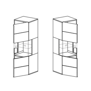 VITRINE Jules Grau und Holz Holzwerkstoff Petits-meubles Möbel > Schränke > Vitrinen Grau