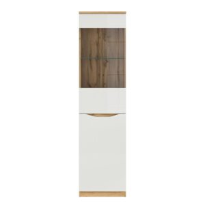VITRINE June Weiß und Holz Holzwerkstoff Petits-meubles Möbel > Schränke > Vitrinen Weiß
