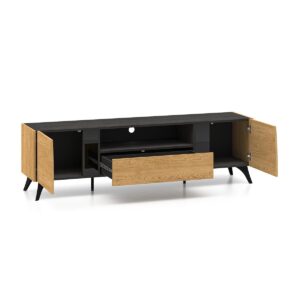 TV-MÖBEL Soah Holz und Schwarz Holzwerkstoff Petits-meubles Möbel > TV-Möbel Schwarz