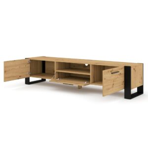 TV-MÖBEL Nouka Holz und Schwarz Holzwerkstoff Petits-meubles Möbel > TV-Möbel Schwarz