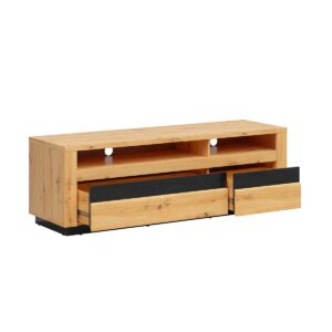 wohnli-moebel-suche-800001476500-1 TV-MÖBEL Glenn Holz und Schwarz Holzwerkstoff Petits-meubles Möbel > TV-Möbel Schwarz