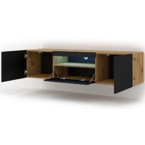 wohnli-moebel-suche-800001476503-1 TV-MÖBEL Aurus Holz und Schwarz Holzwerkstoff Petits-meubles Möbel > TV-Möbel Schwarz