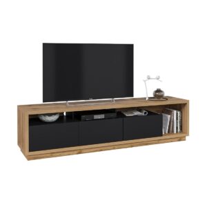 wohnli-moebel-suche-800001476516-1 TV-MÖBEL Asten Schwarz und Holz Holzwerkstoff Petits-meubles Möbel > TV-Möbel Schwarz