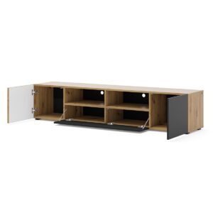 wohnli-moebel-suche-800001476535-1 TV-MÖBEL Nera Holz und Schwarz Holzwerkstoff Petits-meubles Möbel > TV-Möbel Schwarz
