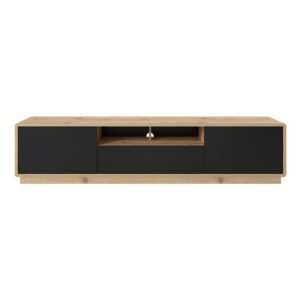 wohnli-moebel-suche-800001476537-1 TV-MÖBEL Raven Mattschwarz und Holz Holzwerkstoff Petits-meubles Möbel > TV-Möbel Schwarz