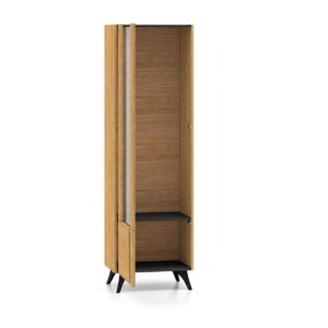 wohnli-moebel-suche-800001477125-1 VITRINE Soah Holz und Schwarz Holzwerkstoff Petits-meubles Möbel > Schränke > Vitrinen Schwarz