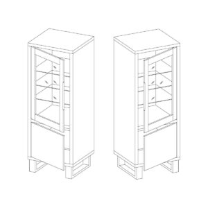 wohnli-moebel-suche-800001477133-1 VITRINE Eden Holz und Metall Holzwerkstoff Petits-meubles Möbel > Schränke > Vitrinen Braun