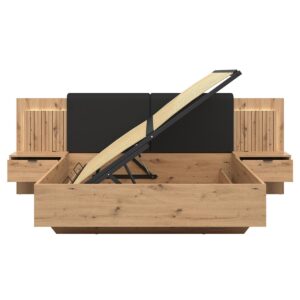 wohnli-moebel-suche-800001477534-1 BOXBETT 160/200 Mao Holz in Eichenoptik Holzwerkstoff Petits-meubles Möbel > Betten > Boxspringbetten Braun