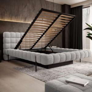 BOXBETT 160/200 Ezio Grau Holz Petits-meubles Möbel > Betten > Polsterbetten Grau