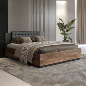 wohnli-moebel-suche-800001477564-1 BOXBETT 160/200 Alec Dunkles Holz und Schwarz Holzwerkstoff Petits-meubles Möbel > Betten > Boxspringbetten Schwarz