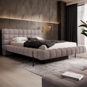 BOXBETT 180/200 Ezio Hellgrau Holz Petits-meubles Möbel > Betten > Boxspringbetten Grau