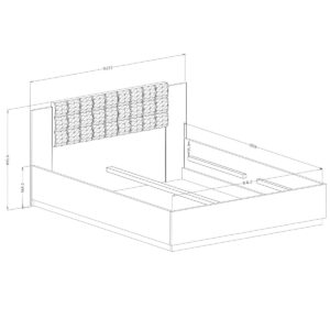 BETT 140/200 Alec Holz und Schwarz Holzwerkstoff Petits-meubles Möbel > Betten Schwarz