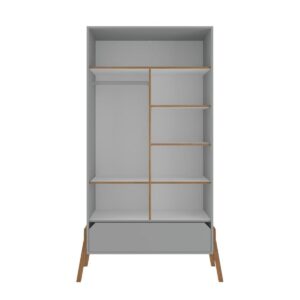 wohnli-moebel-suche-800001480160-1 SCHRANK 2 Türen Grau Holzwerkstoff Petits-meubles Möbel > Schränke > Kleiderschränke Grau