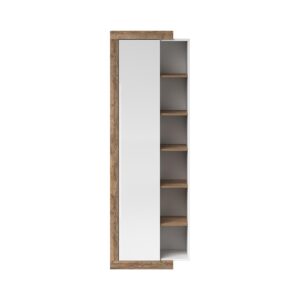 wohnli-moebel-suche-800001480162-1 SCHRANK 1 Tür Azior Weiß und Holz Holzwerkstoff Petits-meubles Möbel > Schränke > Kleiderschränke Weiß