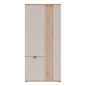 wohnli-moebel-suche-800001480200-1 SCHRANK 3 Türen Ezra Kaschmir und Holz Holzwerkstoff Petits-meubles Möbel > Schränke > Kleiderschränke Beige