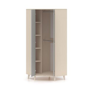 wohnli-moebel-suche-800001480202-1 SCHRANK 2 Türen Alycia Beige - Grau - Holzeffekt Holz Petits-meubles Möbel > Schränke > Kleiderschränke Grau