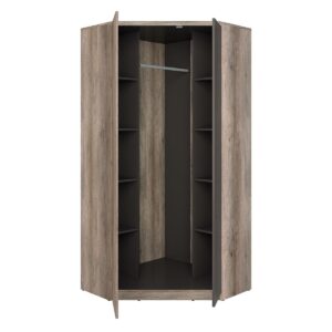 SCHRANK 2 Türen Abel Holz und Grau Holzwerkstoff Petits-meubles Möbel > Schränke > Kleiderschränke Grau