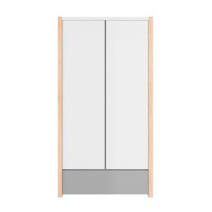 wohnli-moebel-suche-800001480217-1 SCHRANK 2 Türen Weiß und grau Holzwerkstoff Petits-meubles Möbel > Schränke > Kleiderschränke Weiß