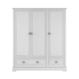 wohnli-moebel-suche-800001480220-1 SCHRANK 3 Türen Weiß Holzwerkstoff Petits-meubles Möbel > Schränke > Kleiderschränke Weiß
