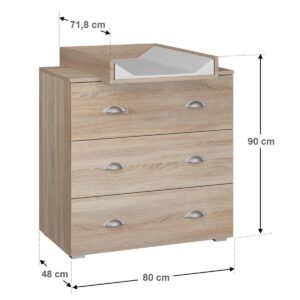 KINDERKOMMODE Lio Holz Holzwerkstoff Petits-meubles Möbel > Kommoden & Schubladenschränke > Wickelkommoden Braun